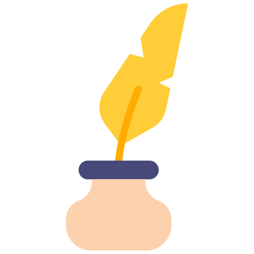 pluma de pájaro en tintero